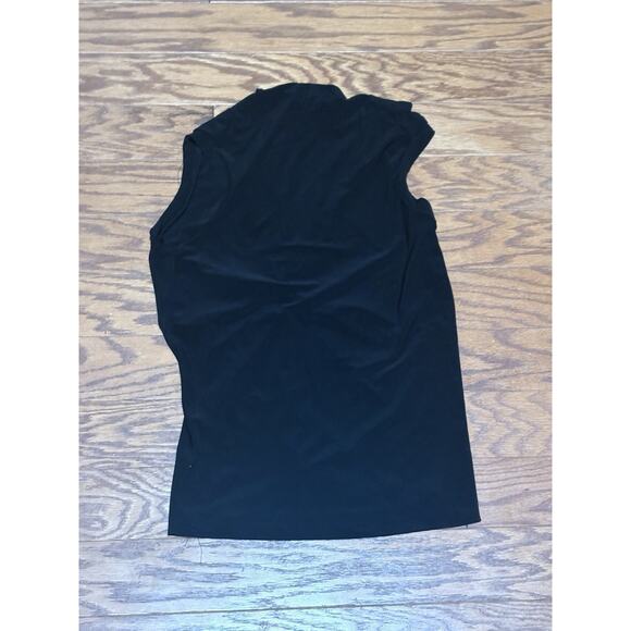 Norma Kamali Women's Black Sleeveless Draped Cowl Neck Blouse Tank Top, Sz L - Picture 4 of 4